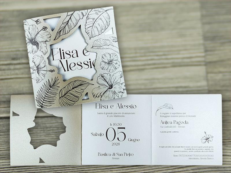 Partecipazione di Matrimonio Sabbia  TROPICAL